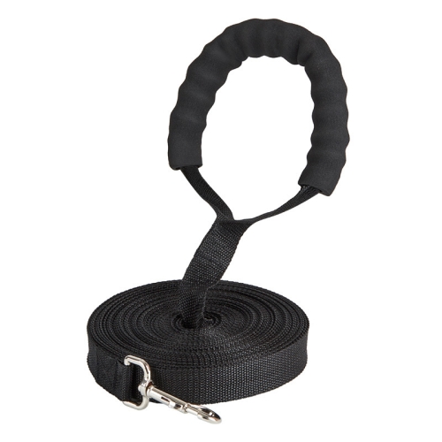 2.5cm x 3m Pet Tracking Dog Collar Leash Dog Training Lengthened Traction Leash(Black)