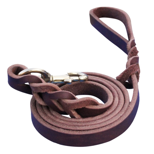 

1.2 x 120cm Pet Outing Cowhide Towing Leash Dog Training Harness(Iron Hook)