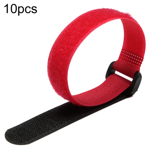 

10pcs Nylon Cable Storage Snap Tape Reverse Buckle Type Fixed Packing Strap, Model: Red 20 x 150mm