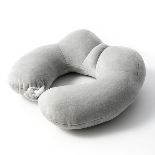 

Portable Nap Neck Care Pillow Multifunctional Airplane Travel U-Shaped Pillow, Style: Gray PP Cotton