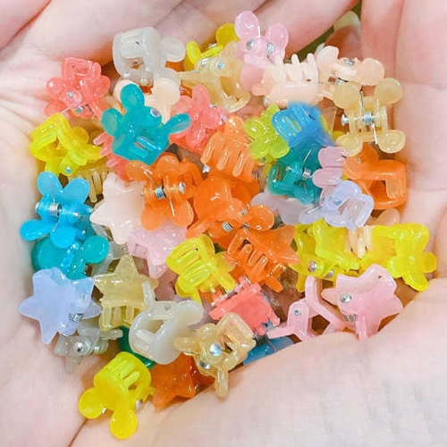 50pcs /Can Children Lovely Cute Small Griping Clip Disheveled Hair Clip Headdress, Style: Candy Colored
