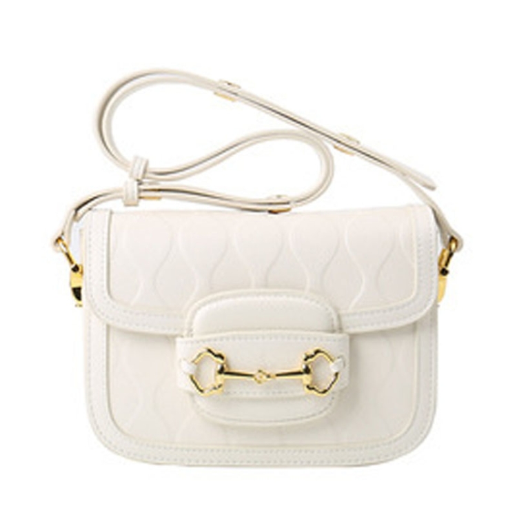 

Women Niche Armpit Bag Crossbody Square Single Shoulder Tote Wave Bag(White)