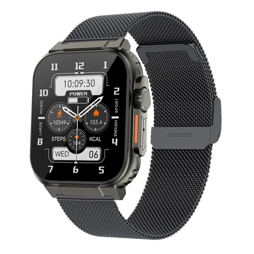 

A70 1.96 Inch Health Monitoring Multifunctional IP68 Waterproof Bluetooth Call Smart Watch(Black Steel)