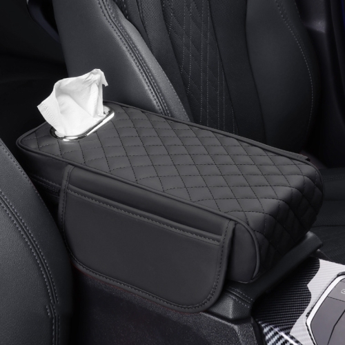 

Car Armrest Box Booster Pad Widened Interior Tissue Box, Color: Black