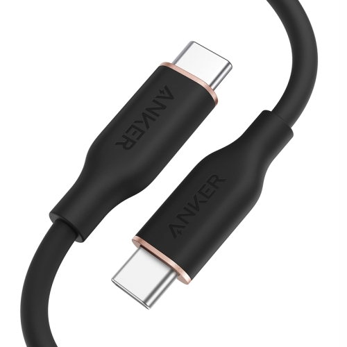 

ANKER A8552 Powerline III 0.9m Skin Friendly Dual Type-C Data Cable PD100W Fast Charging Cable(Black)