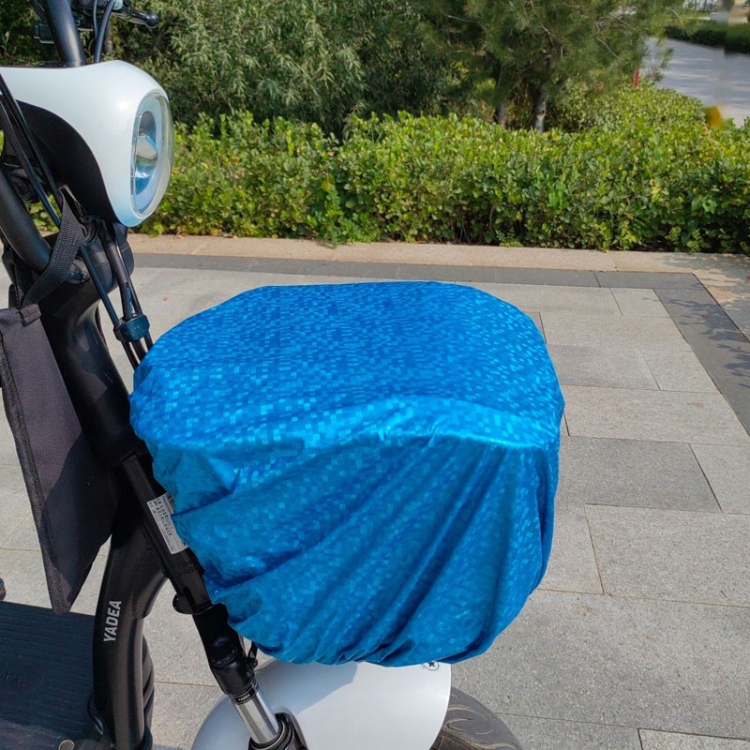 

Battery Car Front Basket Rain Cover Bicycle Basket Waterproof Bag Universal, Size: Large(Blue)