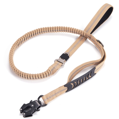 Heavy Duty Bungee Dog Leash Reflective Shock Absorbing Leashes for Medium Large Dogs(Khaki)