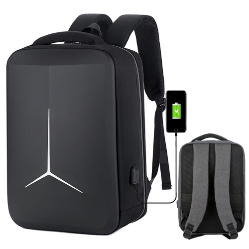 

15 inch Large-Capacity Waterproof Business Commuter Laptop Backpack with USB Port(Simplified Black)