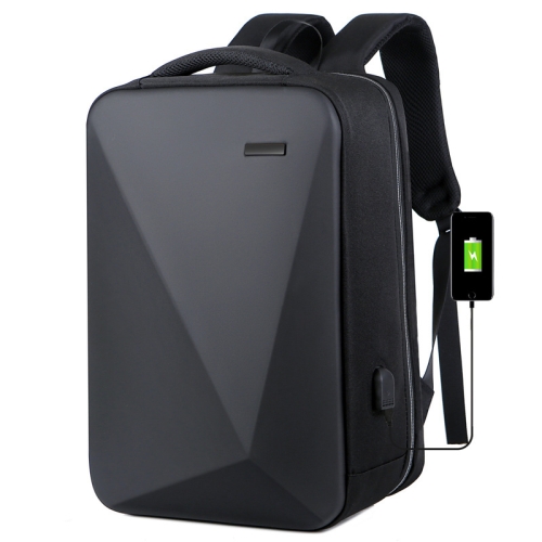 16 inch Large Capacity Password Lock Anti-Theft Laptop Backpack With USB Port(Black)