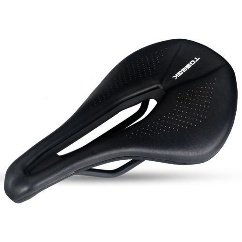 

TOSEEK Bicycle Wide Seat Cushion Shock Absorption Comfortable Saddle, Color: Black