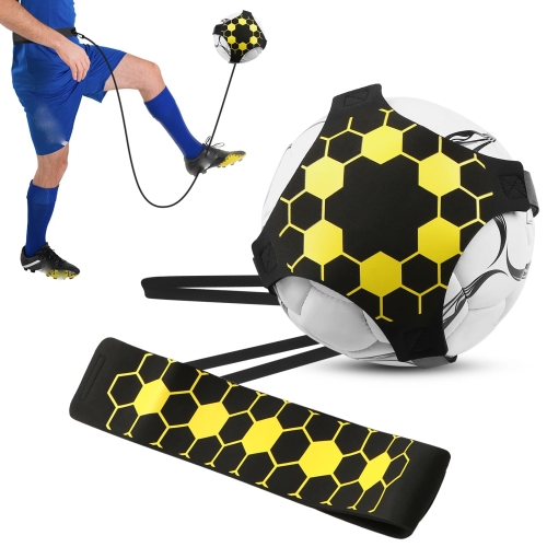 Soccer Kick Trainer Solo Football Training Aid with Adjustable Belt Training Juggle Band(Hexagonal)