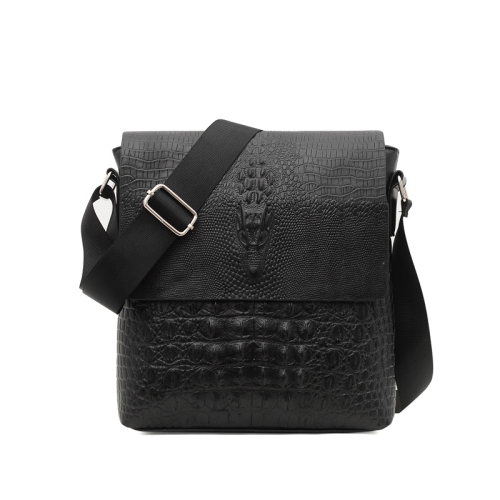 

Men Vertical PU Leather Shoulder Bag Water-Repellent Casual Briefcase(Black)