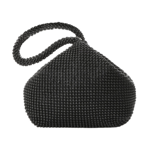 

Evening Clutch Bag Ladies Banquet Soft Beaded Handbag(Black)