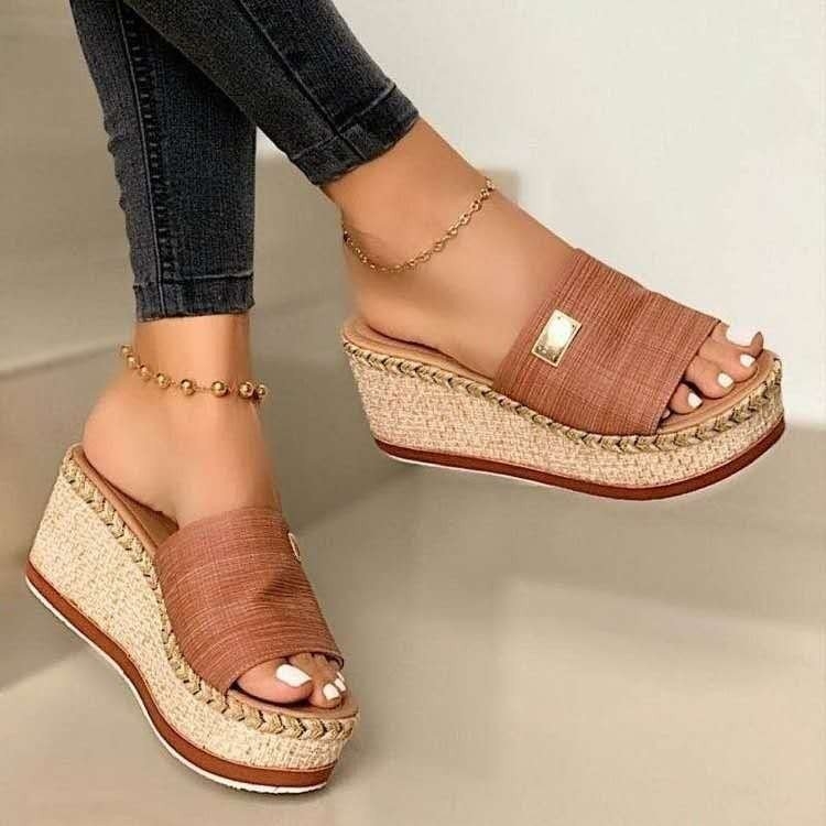 Summer Casual Sandals Women Shoes Hemp Rope Woven Thick Bottom