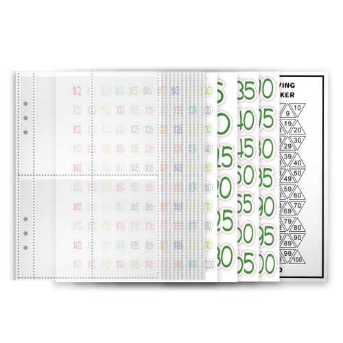Track Your Savings with Style: A5 6-Hole Save Money Challenge Envelopes (Set 4)