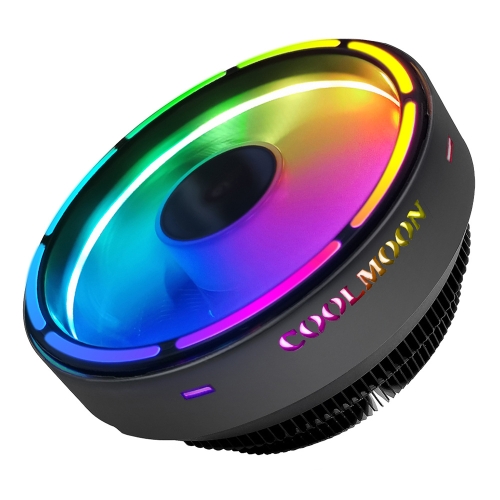 

COOLMOON CPU Cooler Desktop Computer Auto Color Change Multi-Platform Mute Cooling Fan(Colorful Fine Aperture)