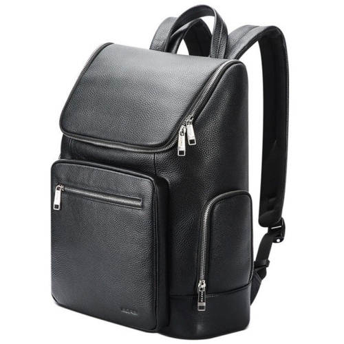 

Bopai 61-122431 Large-capacity First-layer Cowhide Business Waterproof Laptop Backpack(Black)