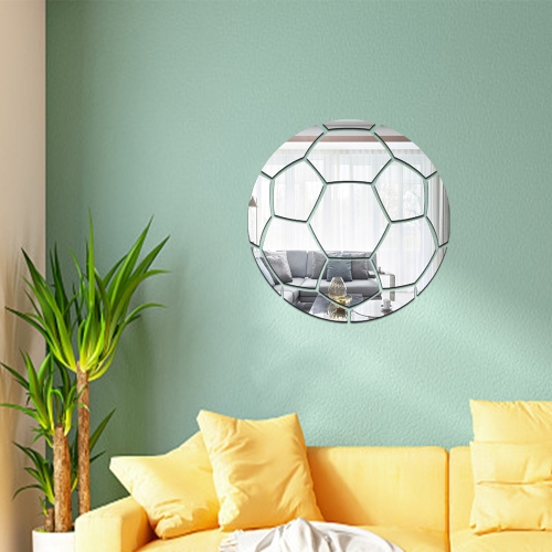 

15cm Football Acrylic 3D Wall Stickers Self-adhesive Home Background Wall Decoration Mirror Paste(Silver)