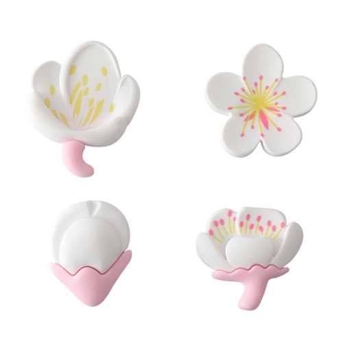 

4pcs /Set Fresh Rustic Flowers Refrigerator Stickers Magnetic Tulip Decorative Paste(White)