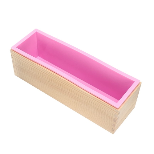 

1200ml DIY Handmade Soap Mold Rectangular Wooden Box Cold Soap Mold, Specification: Wooden Box+Pink Toast Mold