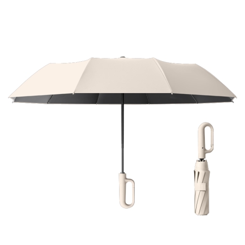 

Fully Automatic Rain Or Shine Umbrella Foldable Unisex Sun Shade Umbrella, Style: Forward Beige 105cm
