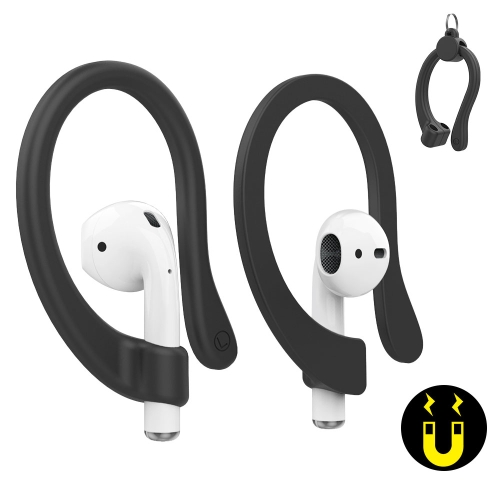 

AhaStyle PT78 1pair Wireless Earphones Magnetic Silicone Storage Anti-Loss Earhooks For Apple AirPods 1 / 2 / 3 / Pro / Pro 2(Black)