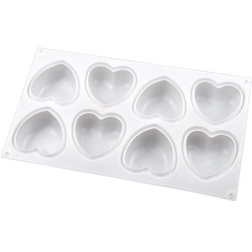 

8 Grids Heart Silicone Chocolate Mold Handmade Aroma Soap Mould(White)