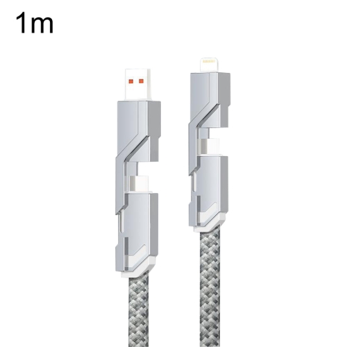 

Mechatronic 4 In 1 Charging Cable Cell Phone Fast Charging Data Cords, Length: 1m(Silver Gray)