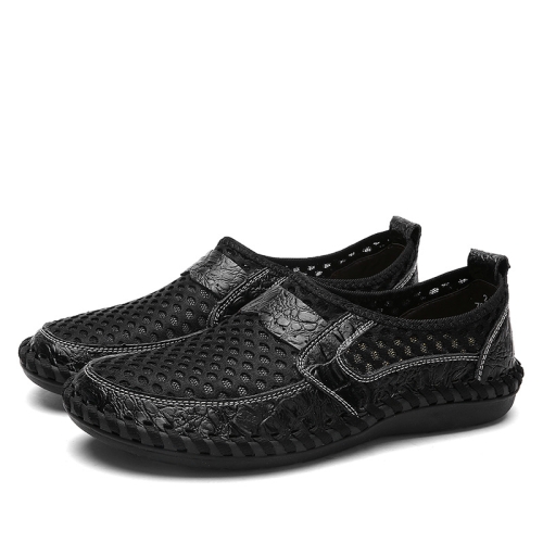 

Men Summer Breathable Mesh Shoes Outdoor Non-slip Casual Shoes, Size: 38(Black)