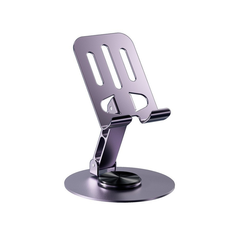 

All-metal 360-degree Rotating Mobile Phone Holder Foldable Desktop Tablet Stand(Purple)