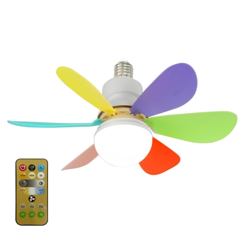

Home Small Fan Light E27 Snail Mouth Suspension Fan Lamp, Size: 420x205mm 30W Multi-color(Remote Control Without Base)