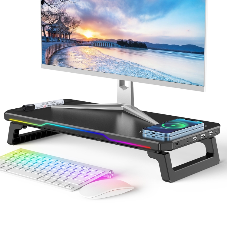 RGB Computer Monitor Stand Riser 3 USB 2.0 +1 Type-C Ports, Spec ...