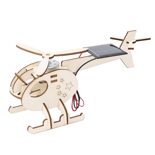 

DIY Solar Helicopter Technology Small Production Children Wooden Assembled Aircraft Model