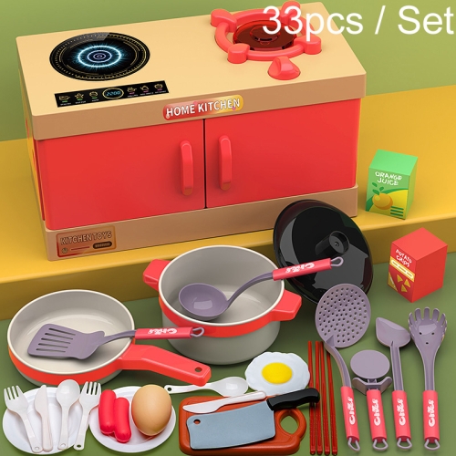 

33pcs / Set Children Simulation Kitchen Cooking Toys Pretend Play Educational Toys Set