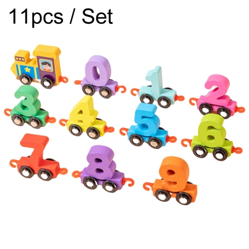 

11pcs / Set Children Puzzle Train Block Toys Early Learning Awareness Numbers Track Toys, Style: Hook Model