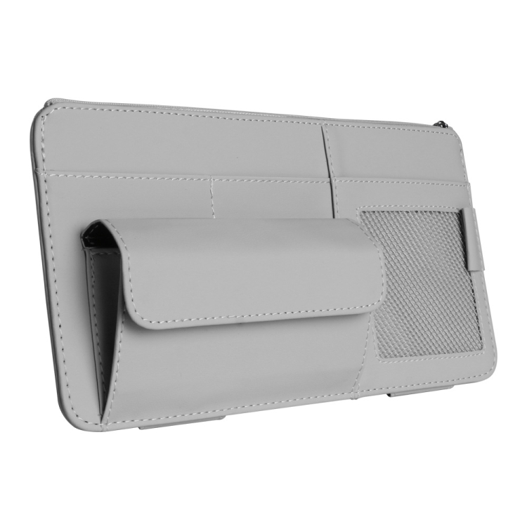 Organizer Per Occhiali Da Sole Auto In Pelle PU - Porta Oggetti Per Visiera Parasole Con Clip Per Biglietti E Carte, Nero
