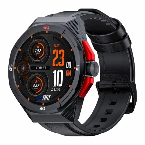 

LOKMAT COMET2 PRO 1.46-Inch 5ATM Waterproof Bluetooth Call Smart Watch, Color: Black Leather