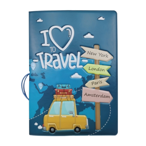 

A0341 Cartoon Map Passport Cover Couple Travel Passport Holder(FCY-11)