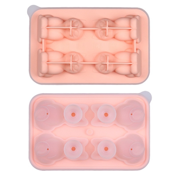 

3D Cat Shape Bar Home Silicone Ice Mold Whiskey Ice Box(Pink)