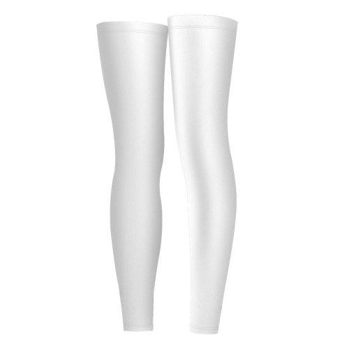 

Summer Ice Silk Sunscreen Leggings Outdoor Riding Sports Knee Protectors Cool Anti-Slip Leg Socks, Size: M(White)