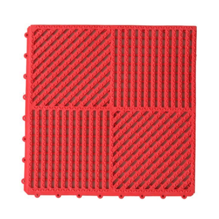 

30x30cm Bathroom Floor Mats Non-slip Hydrophobic PVC Hollow Dirt-resistant Foot Mats(Red)