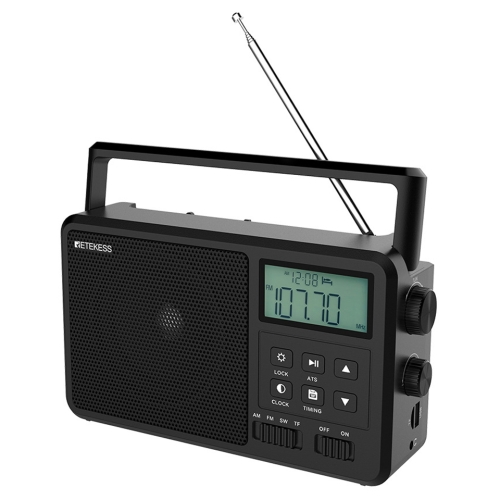Retekess TR638 LCD Digital Display Full-Band Bluetooth FM Radio Support External Antenna(US Plug)