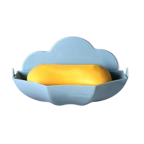 

Cloud-shaped Soap Box Drain-free Wall-mounted Cute Soap Rack(Blue)