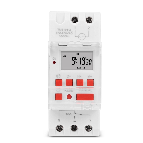 

SINOTIMER TM919B-1 110V 30A Programmable Digital Timer Switch Automatic Cycle Timing Controller