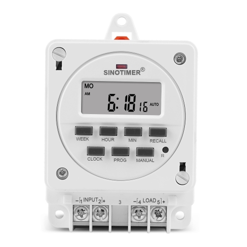 

SINOTIMER TM618E -2 220V Smart Digital 7 Days Programmable Timer Switch 16A Controller With Mounting Base