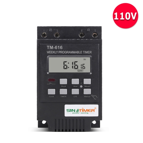 

SINOTIMER TM616B-1 110V 30A Weekly Programmable Digital Timer Switch Relay Control