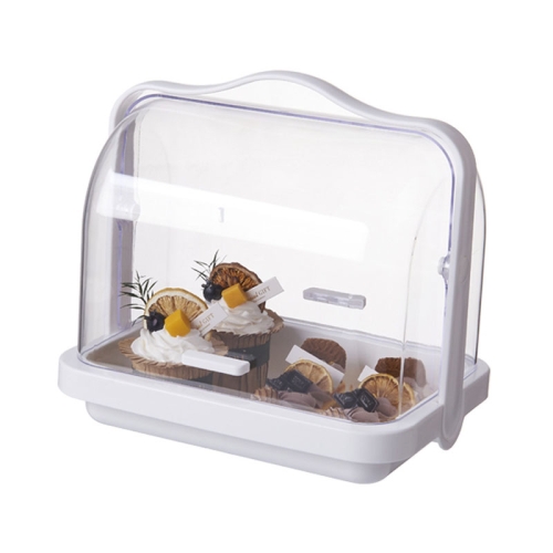 With Lid Dustproof Handheld Multi-function Transparent Storage Box Bread Box Bottle Organizer, Specification: Small