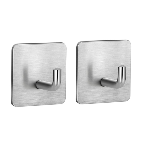 

2pcs Stainless Steel Hooks Kitchen Bathroom Storage Behind Door Hooks With Adhesive, Style: Square Silver