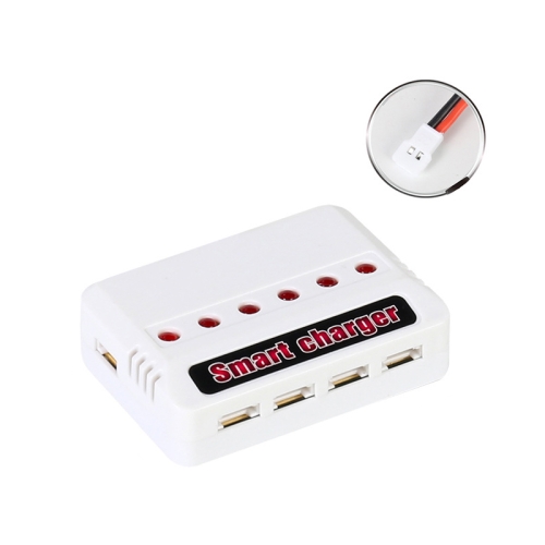 

One To Six 3.7V Lithium Battery Drone USB Charger, Color: White XH2.54 Port