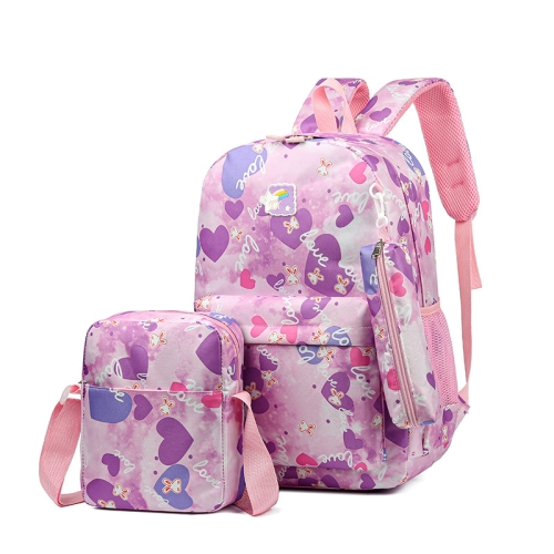 

3pcs /Set Sweet Casual Travel Backpack Large Capacity Primary and Secondary School Students Schoolbag(Purple)